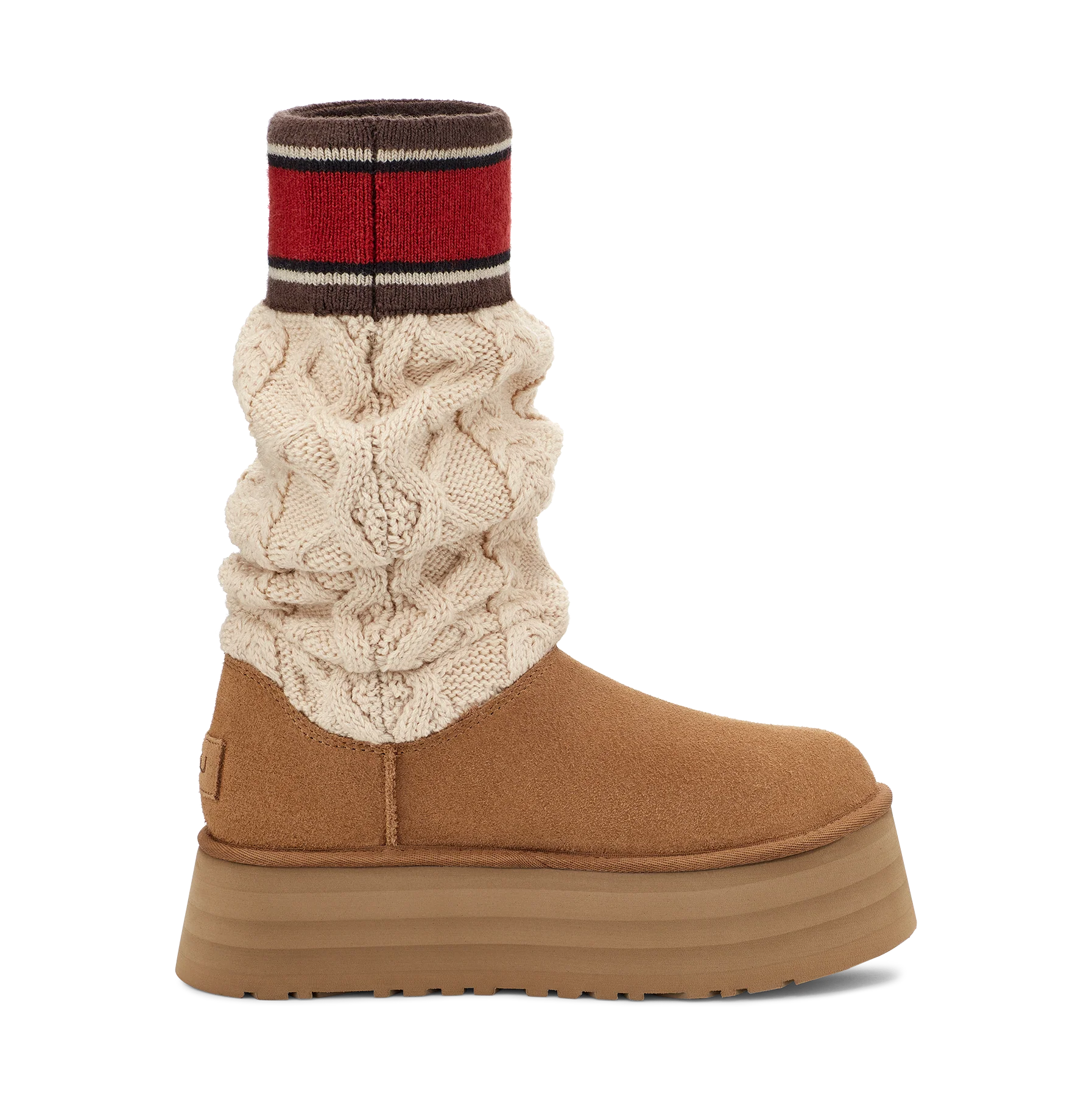 UGG Classic Sweater Letter Boot Chestnut, Chestnut (1144045-CHE)