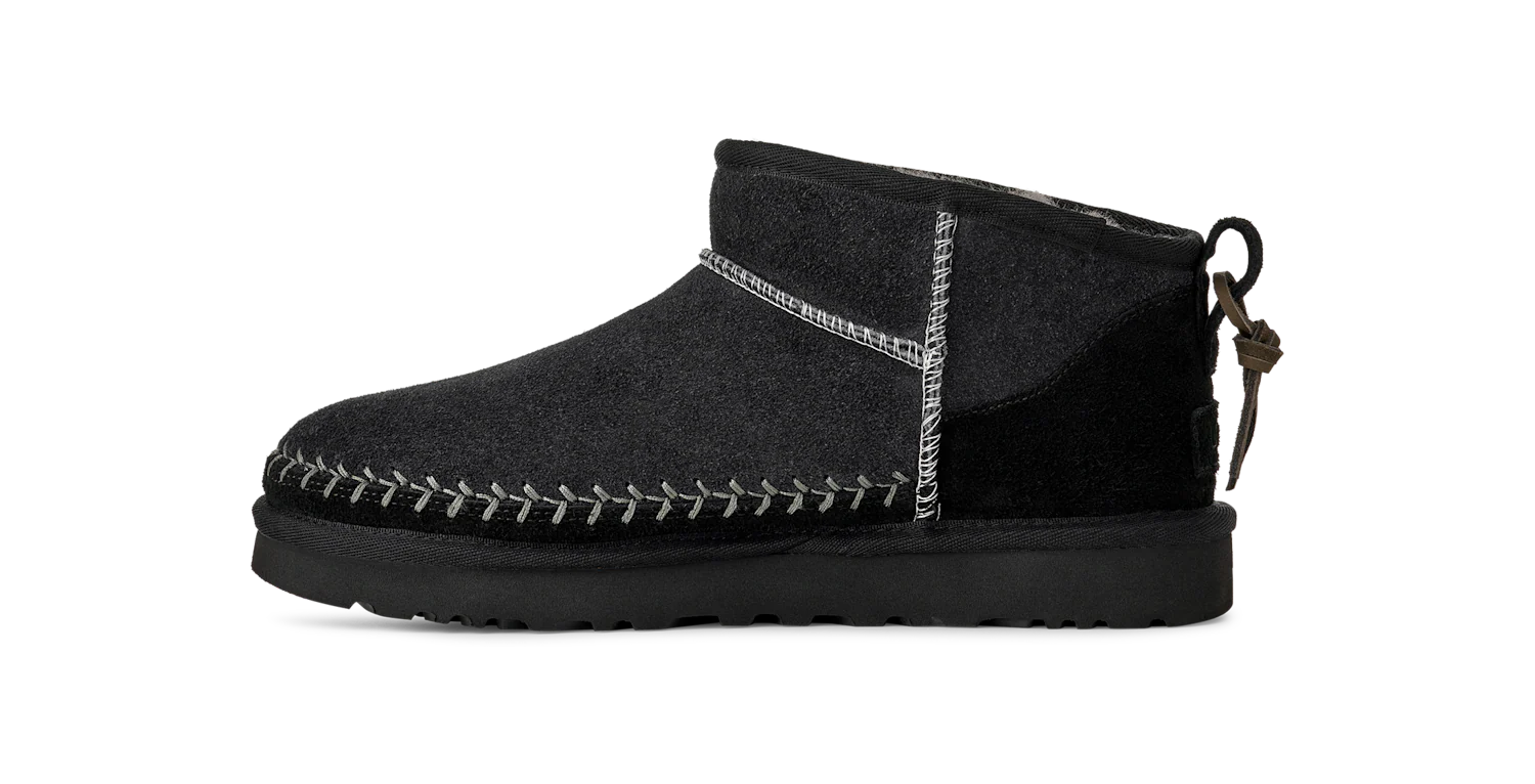 UGG Classic Ultra Mini Biarritz Boot Black, Black (1171538-BLK)
