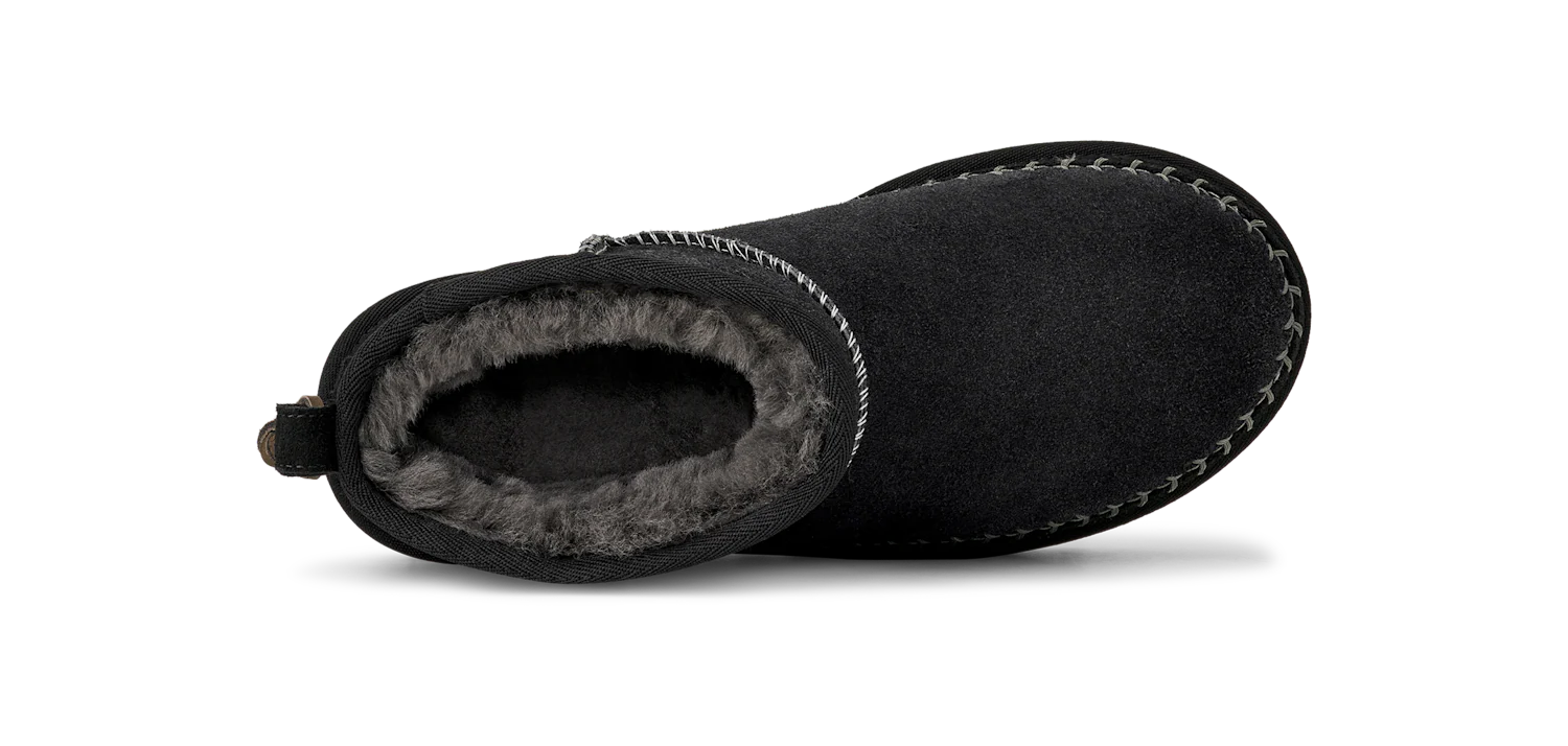 UGG Classic Ultra Mini Biarritz Boot Black, Black (1171538-BLK)