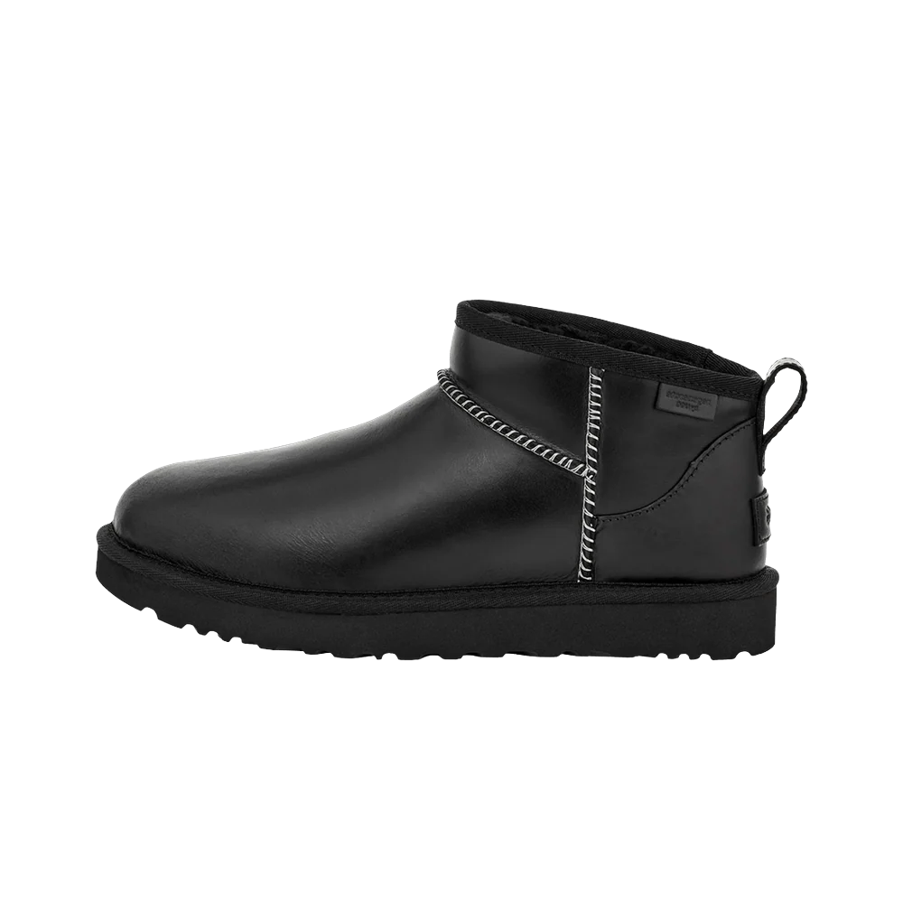 UGG Classic Ultra Mini LTHR Regen Boot Black, Black (1163490-BLK)