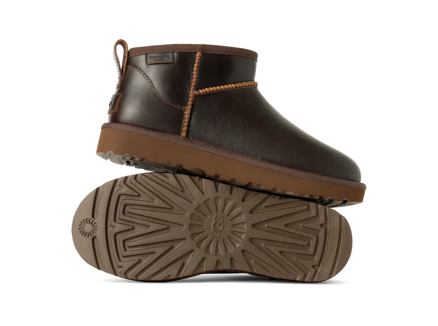 UGG Classic Ultra Mini LTHR Regen Boot Ironwood, Ironwood (1163490-IWD)