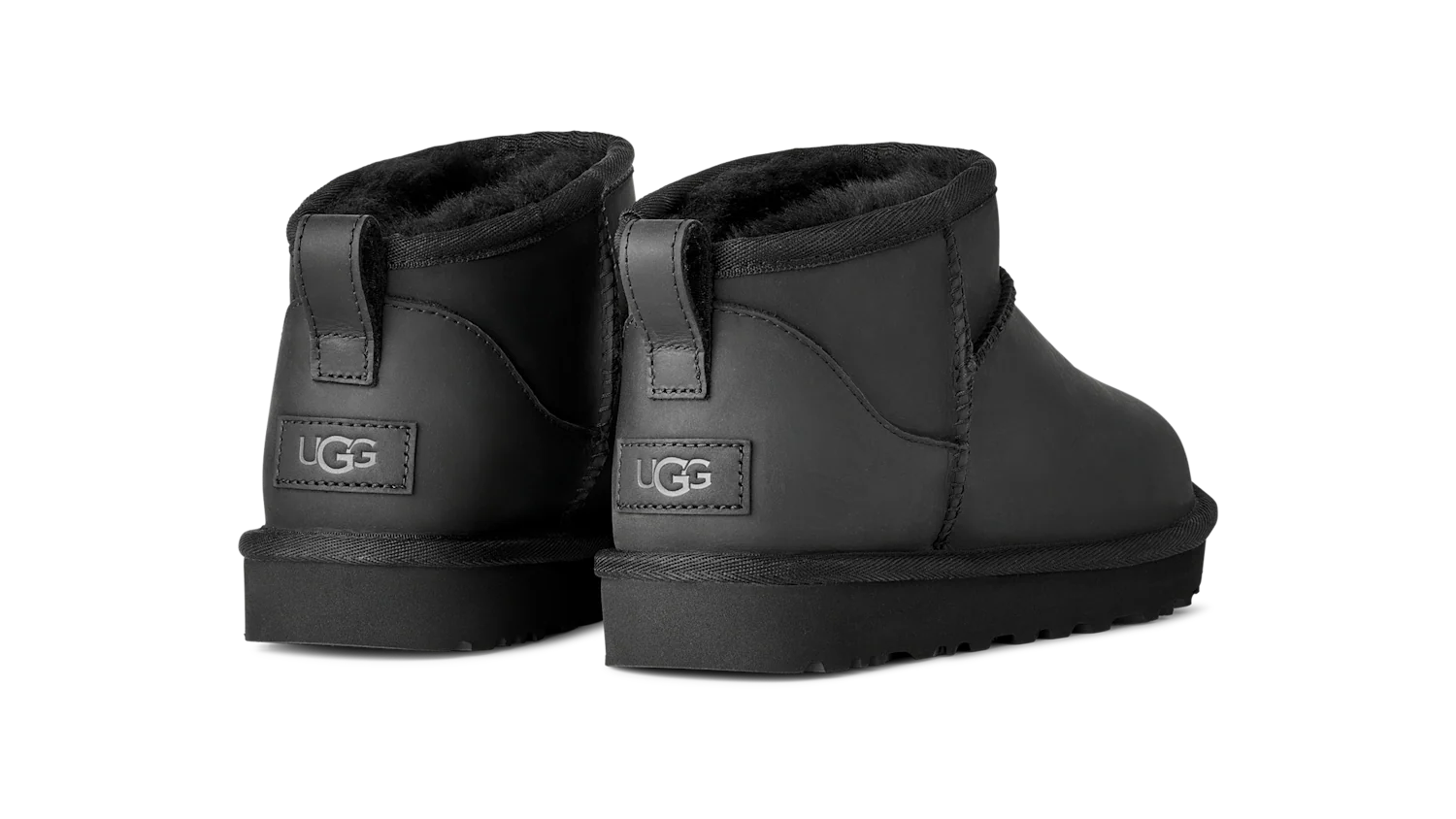 UGG Classic Ultra Mini Leather Boot Black, Black (1174210-BLK)