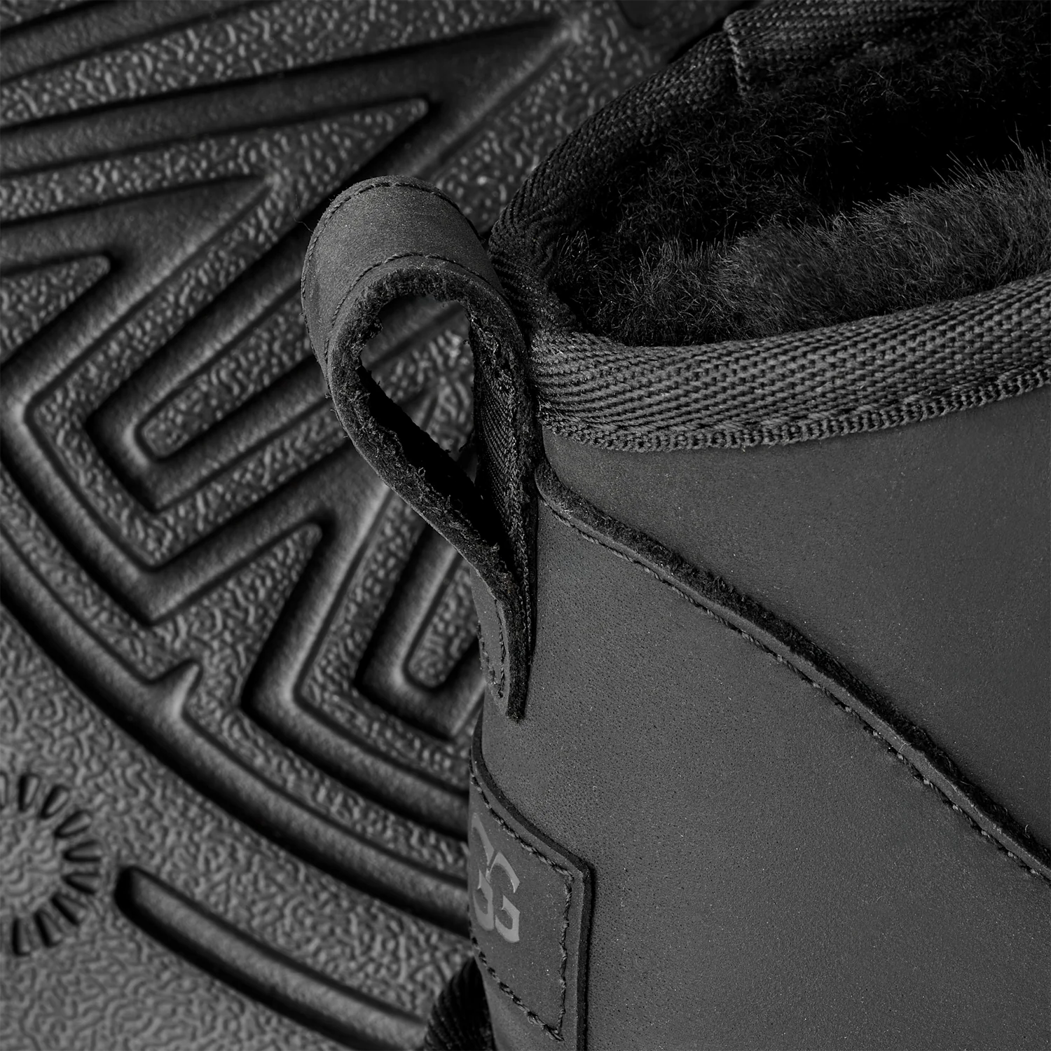 UGG Classic Ultra Mini Leather Boot Black, Black (1174210-BLK)