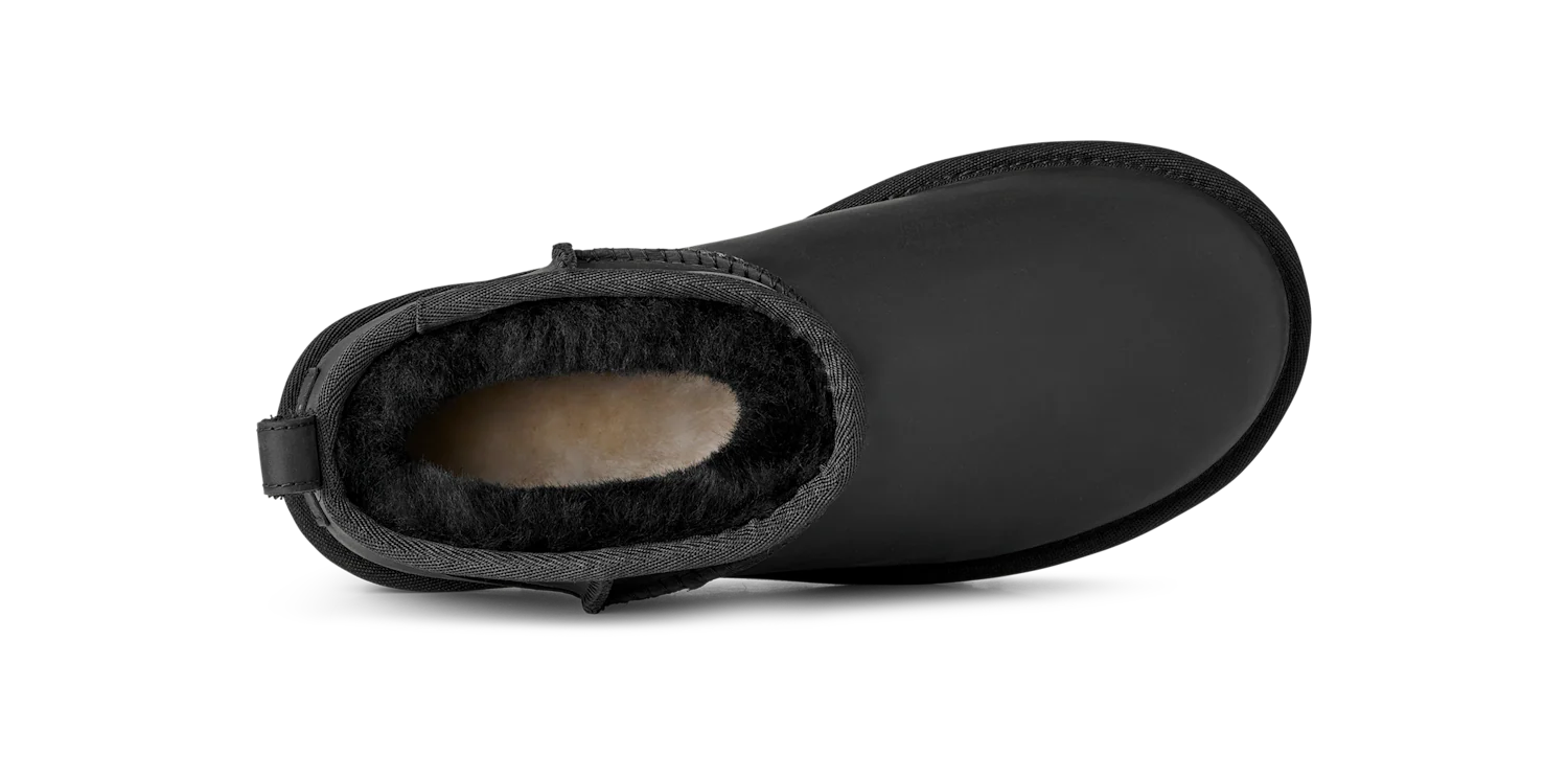 UGG Classic Ultra Mini Leather Boot Black, Black (1174210-BLK)
