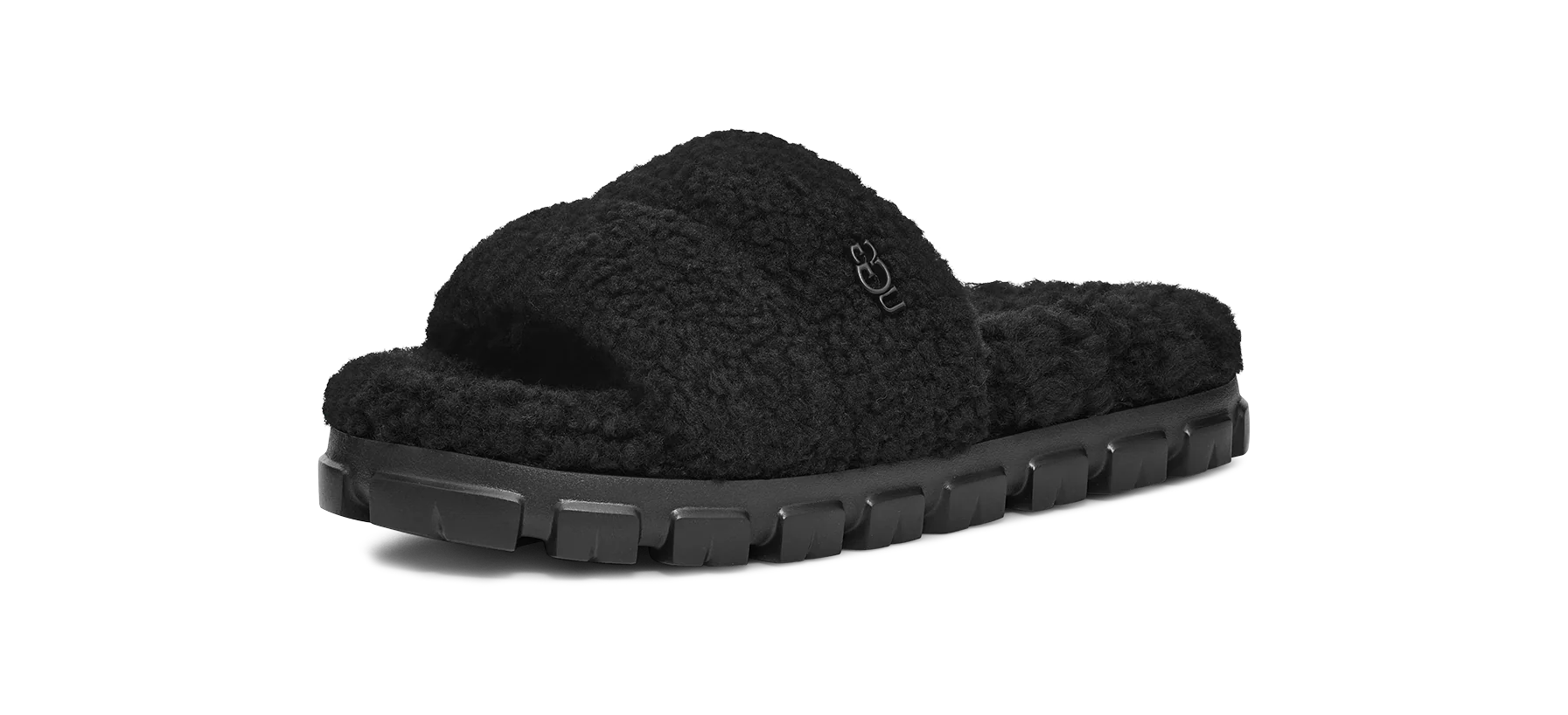 UGG Cozetta Curly Slide Black, Black (1130838-BLK)