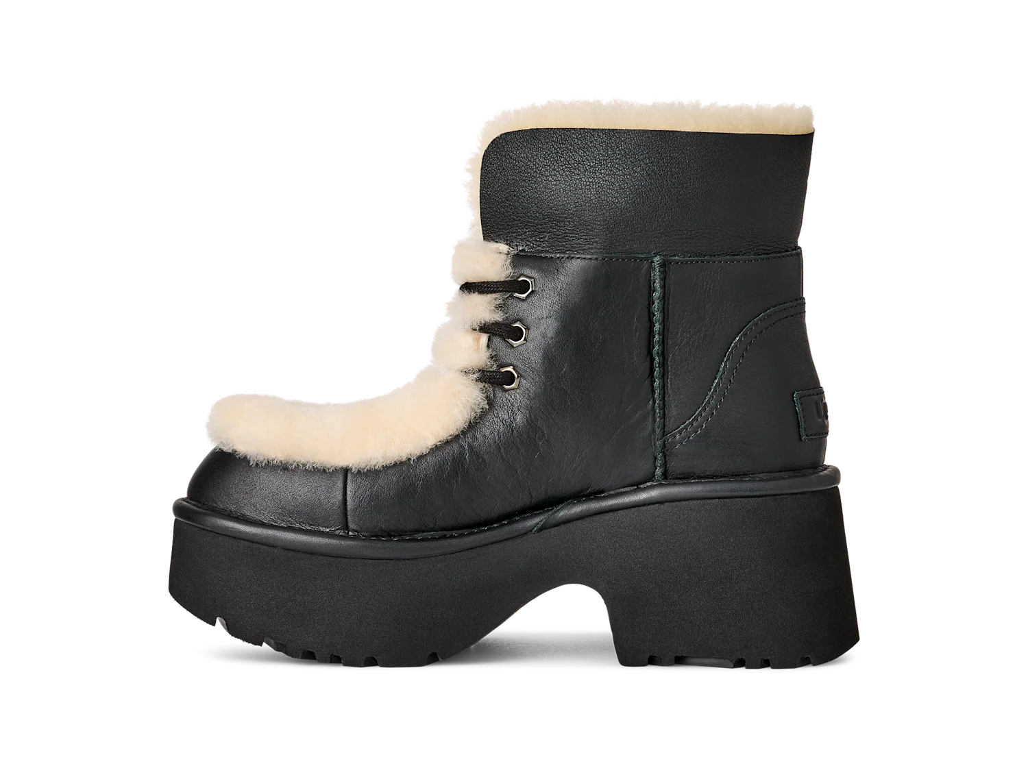 UGG Esmee Leather Lace Up Boot Black, Black (1176110-BLK)