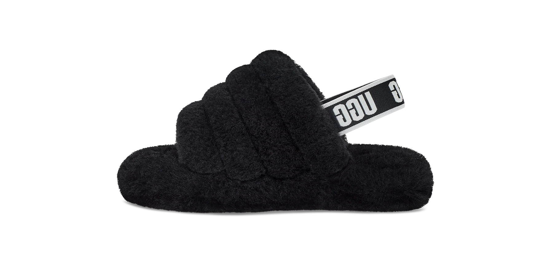 UGG Fluff Yeah Slide Black (Kids), Black/Black (1098494K-BLK)