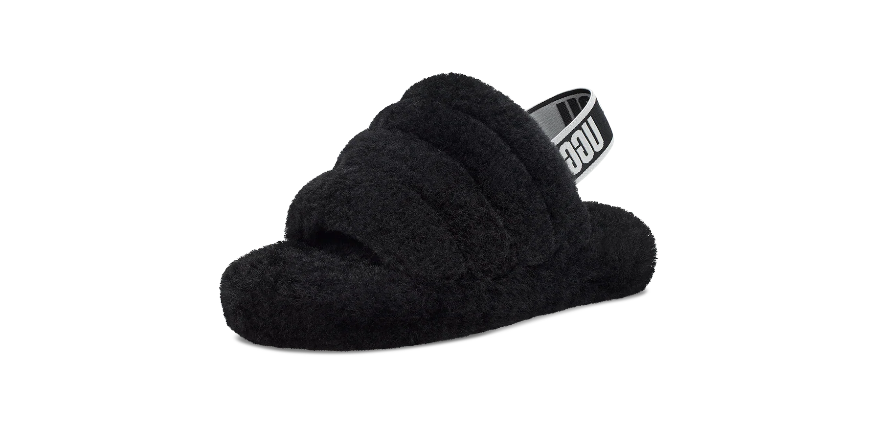 UGG Fluff Yeah Slide Black (Kids), Black/Black (1098494K-BLK)
