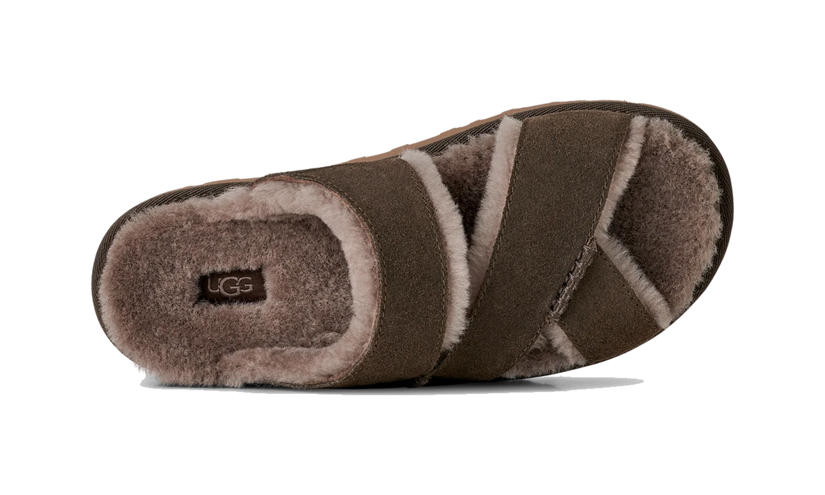 UGG Greenport Cross Strap Slide Dense Smoke