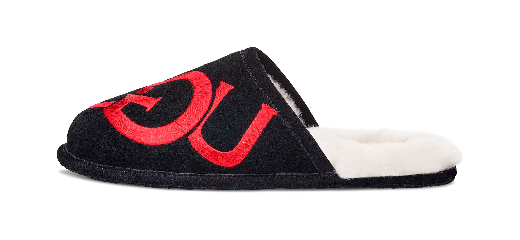 UGG Scuff Logo Slipper Black Red, Black/Red (1101324-BLK)