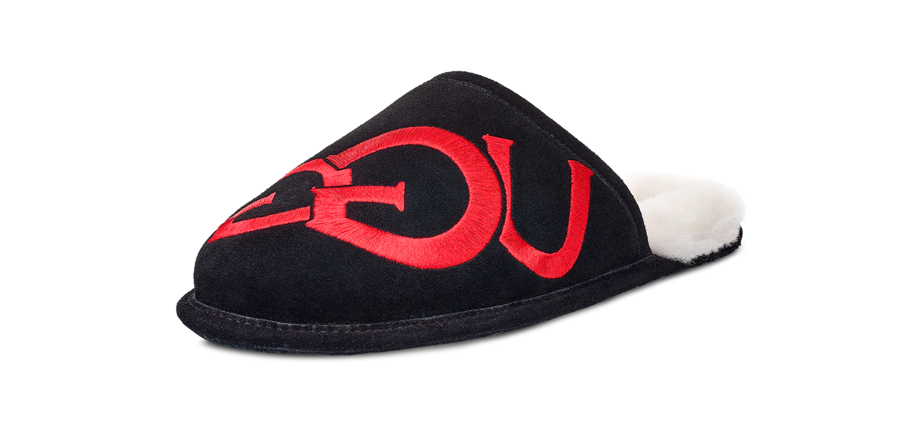 UGG Scuff Logo Slipper Black Red, Black/Red (1101324-BLK)