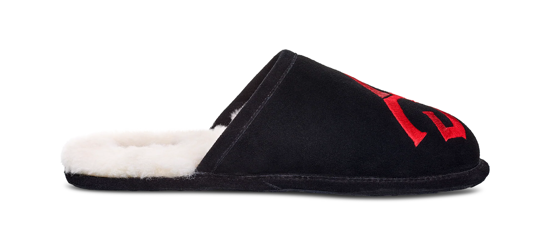 UGG Scuff Logo Slipper Black Red, Black/Red (1101324-BLK)