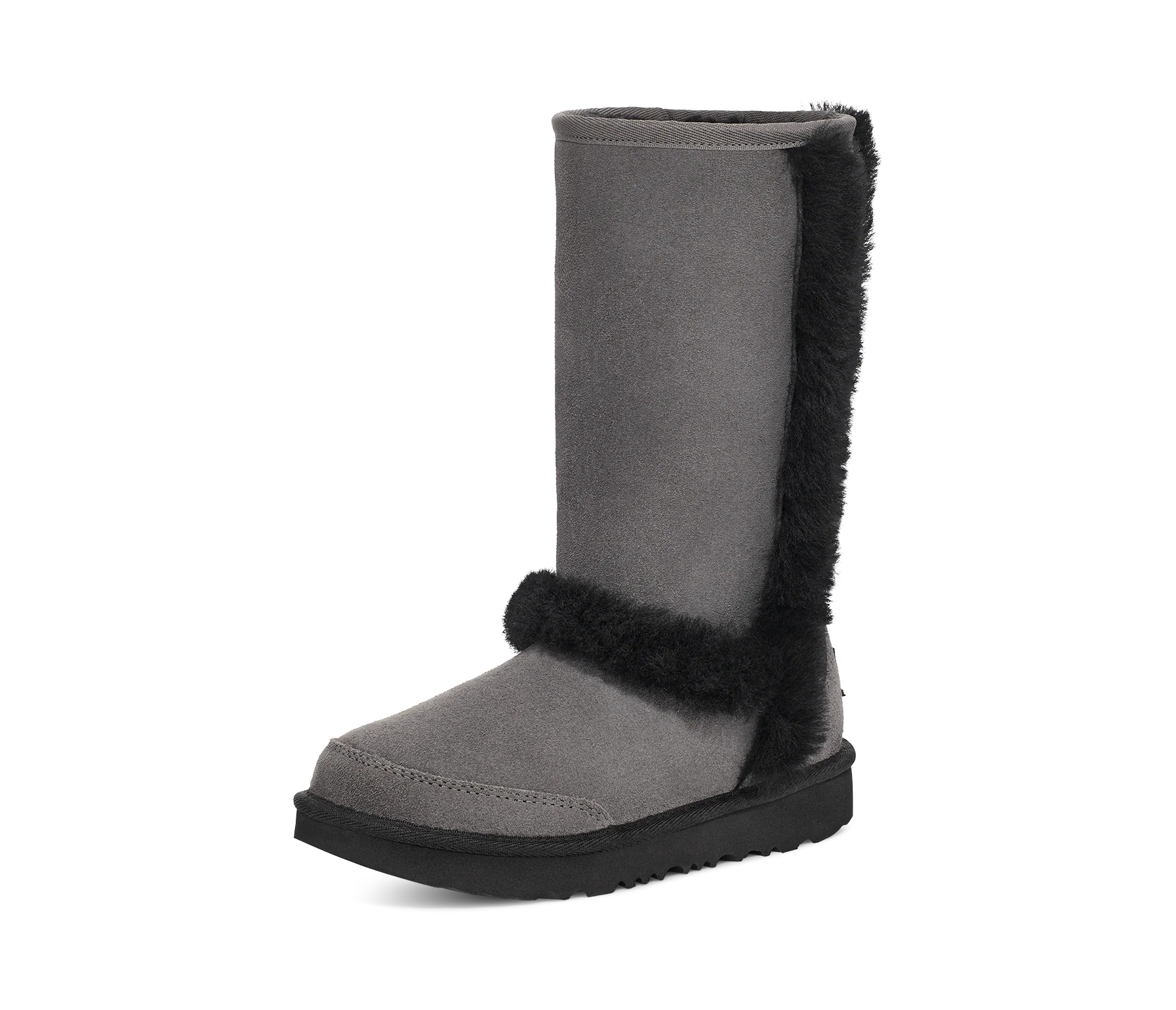 UGG Sunburst Tall Boot Grey Black (Kids), Grey/Black (1143694K-GRB)