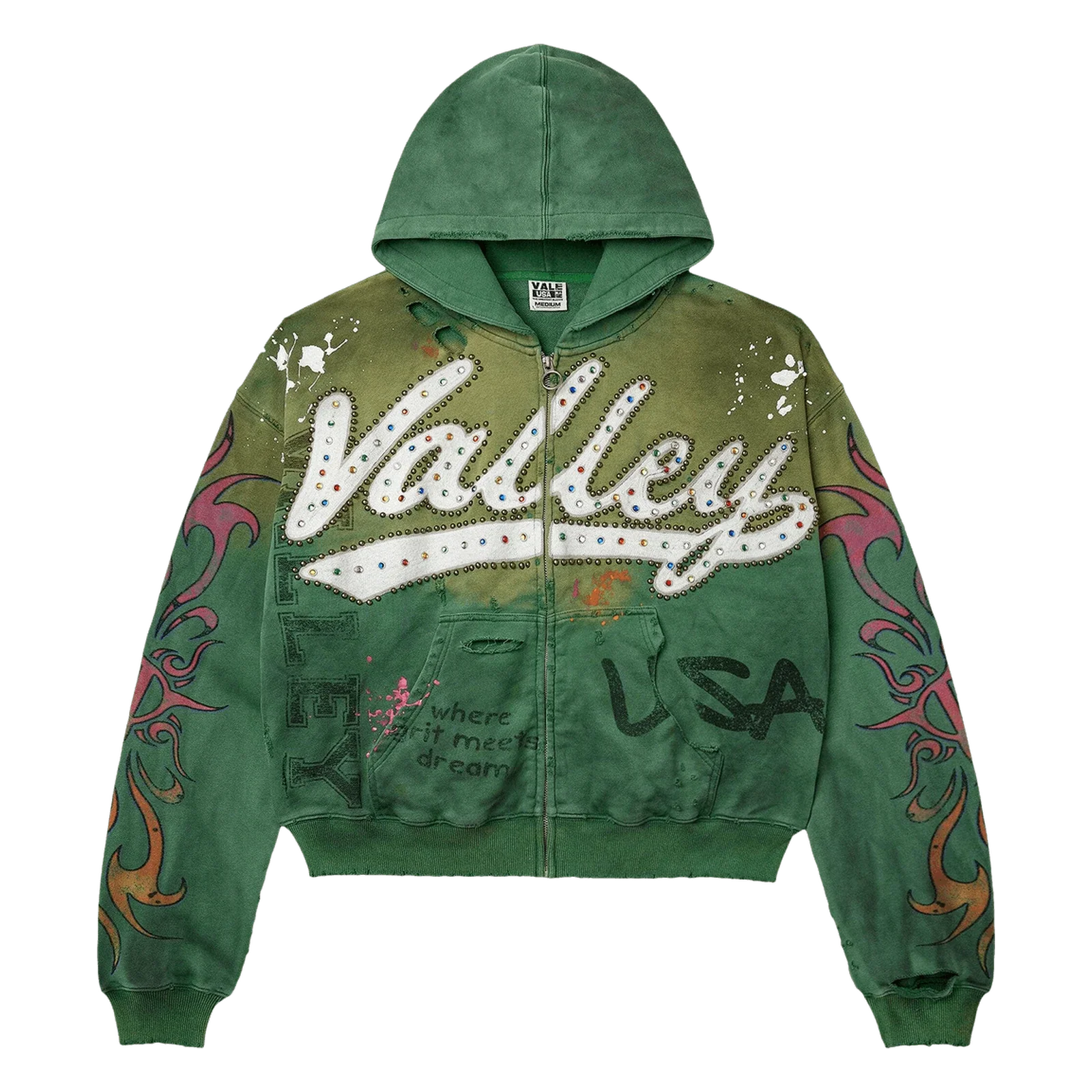 Vale Forever Inferno Zip Up Hoodie Green