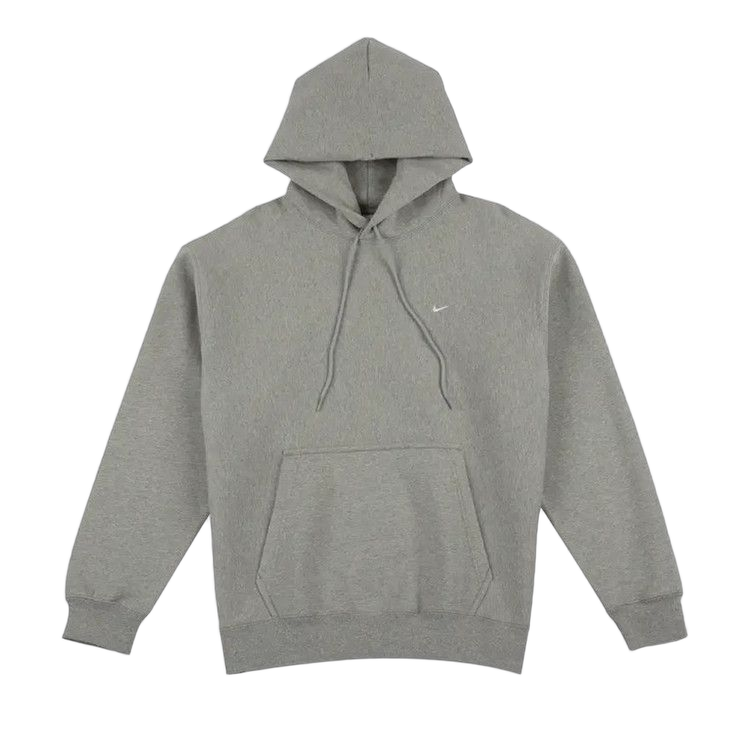 Nike Solo Swoosh Pullover Hoodie Dark Grey Heather/Light Smoke Grey/White