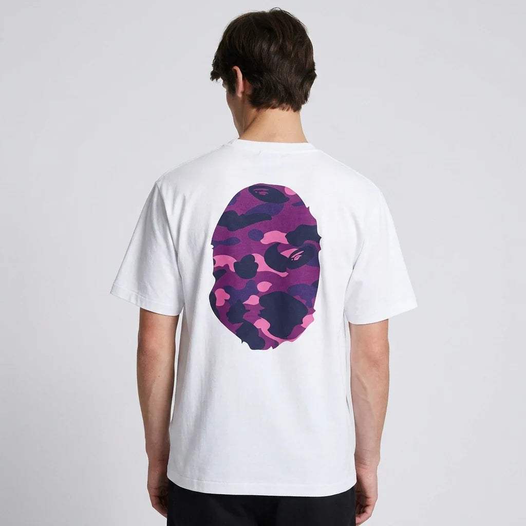 BAPE Color Camo Big Ape Head T-Shirt White Purple