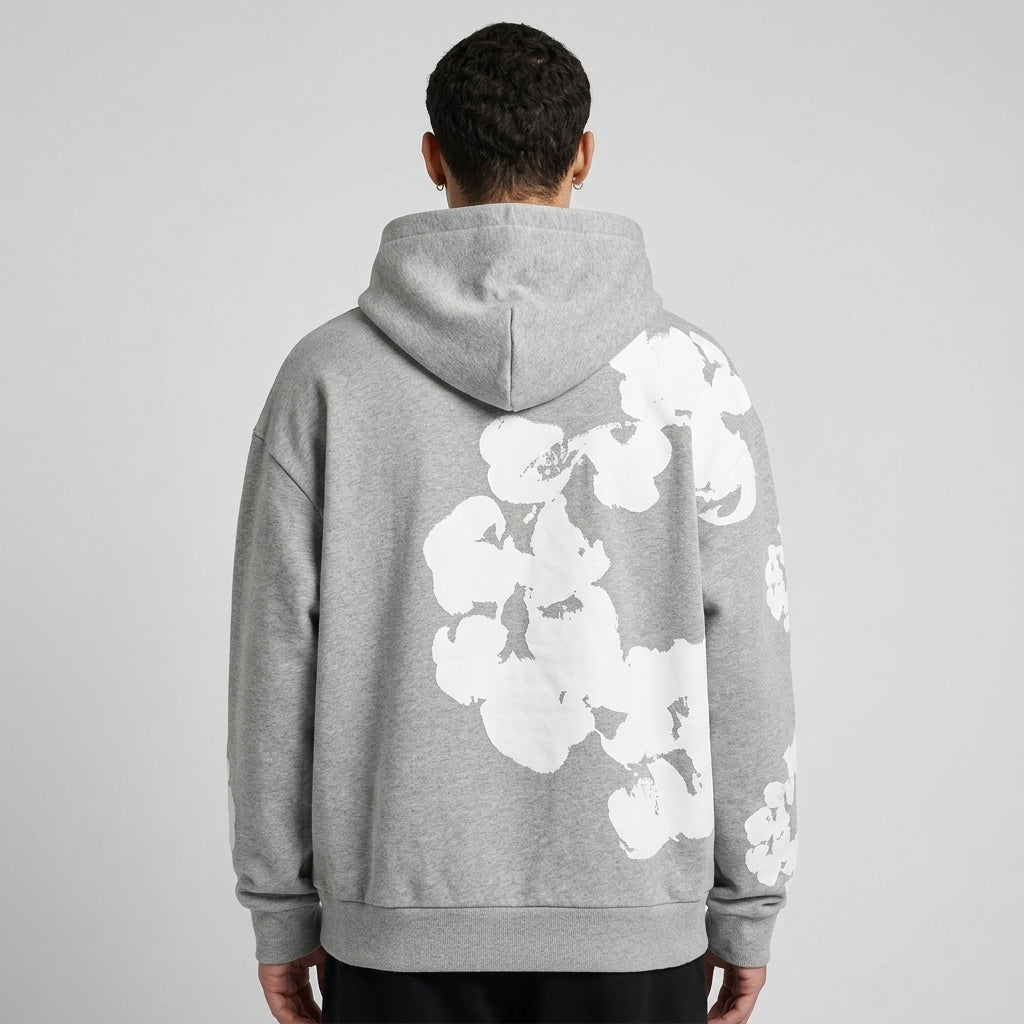 Denim Tears Big Cotton Wreath Hoodie Grey