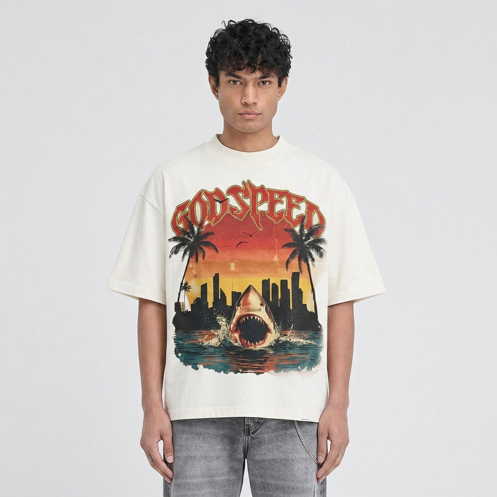 Godspeed Miami Shark T-Shirt White