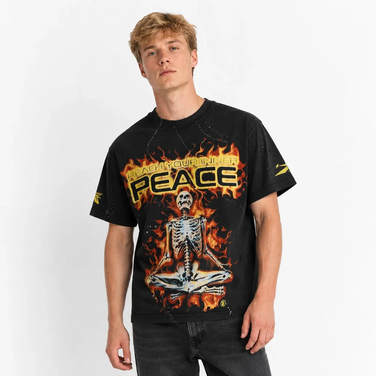 Hellstar Inner Peace Skeleton T-Shirt Black