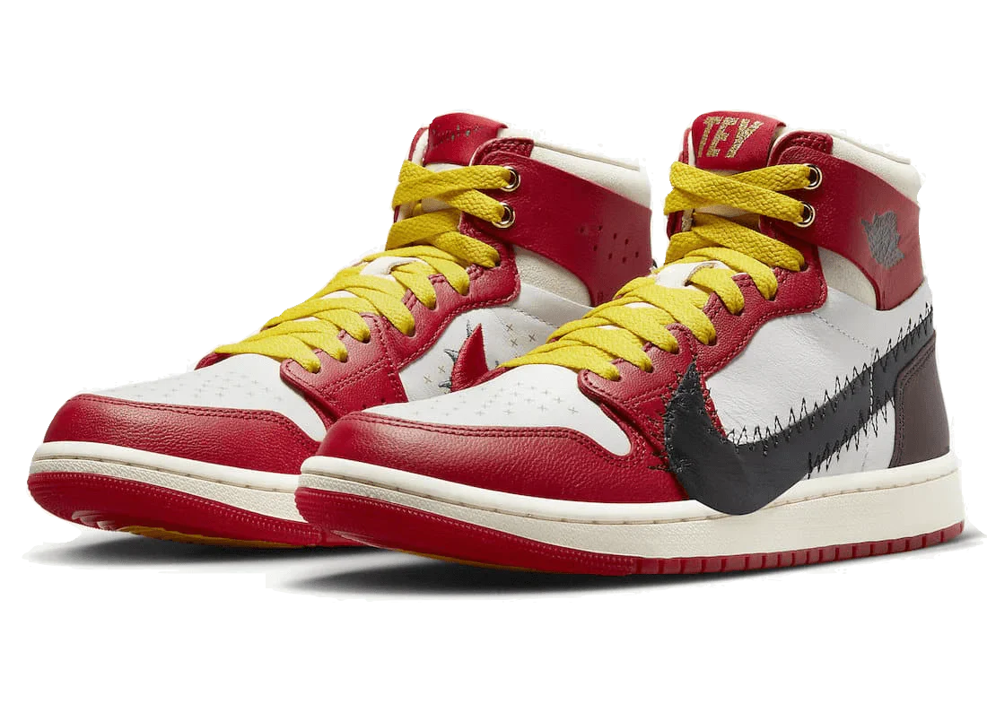 Air Jordan 1 High Zoom Air CMFT 2 Teyana Taylor A Rose From Harlem, Gym Red/Black-Summit White-Earth-Coconut Milk (FJ0604-601)