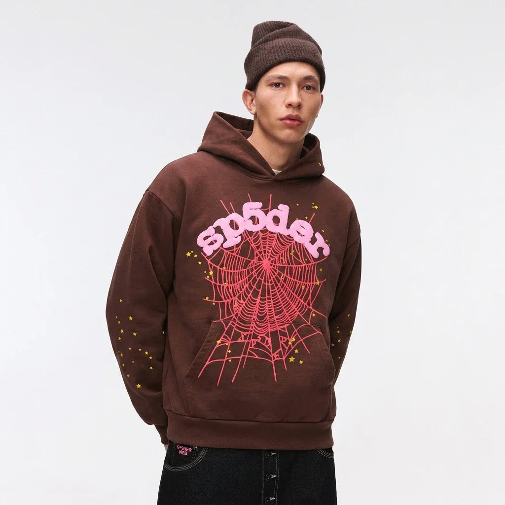 Sp5der Web Hoodie Brown