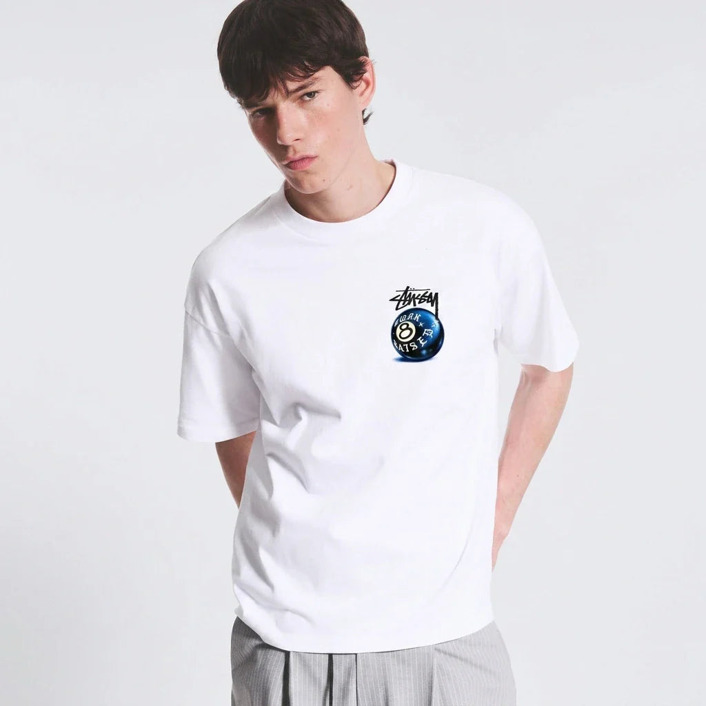 Stussy Born X Raised 8 Ball T-Shirt White