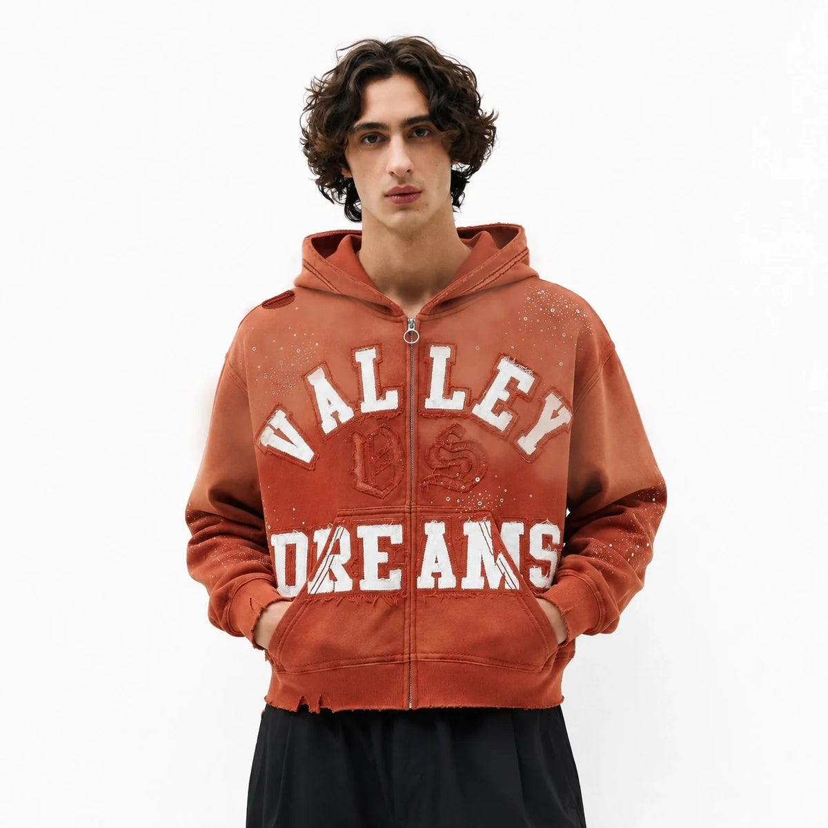 Vale Forever Classico Zip Up Hoodie Orange