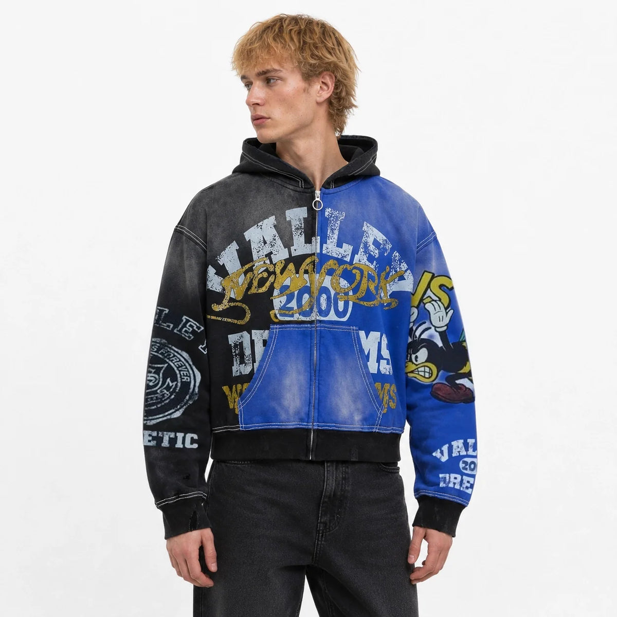 Vale Forever Bipolar Big Zip Up Hoodie Grey