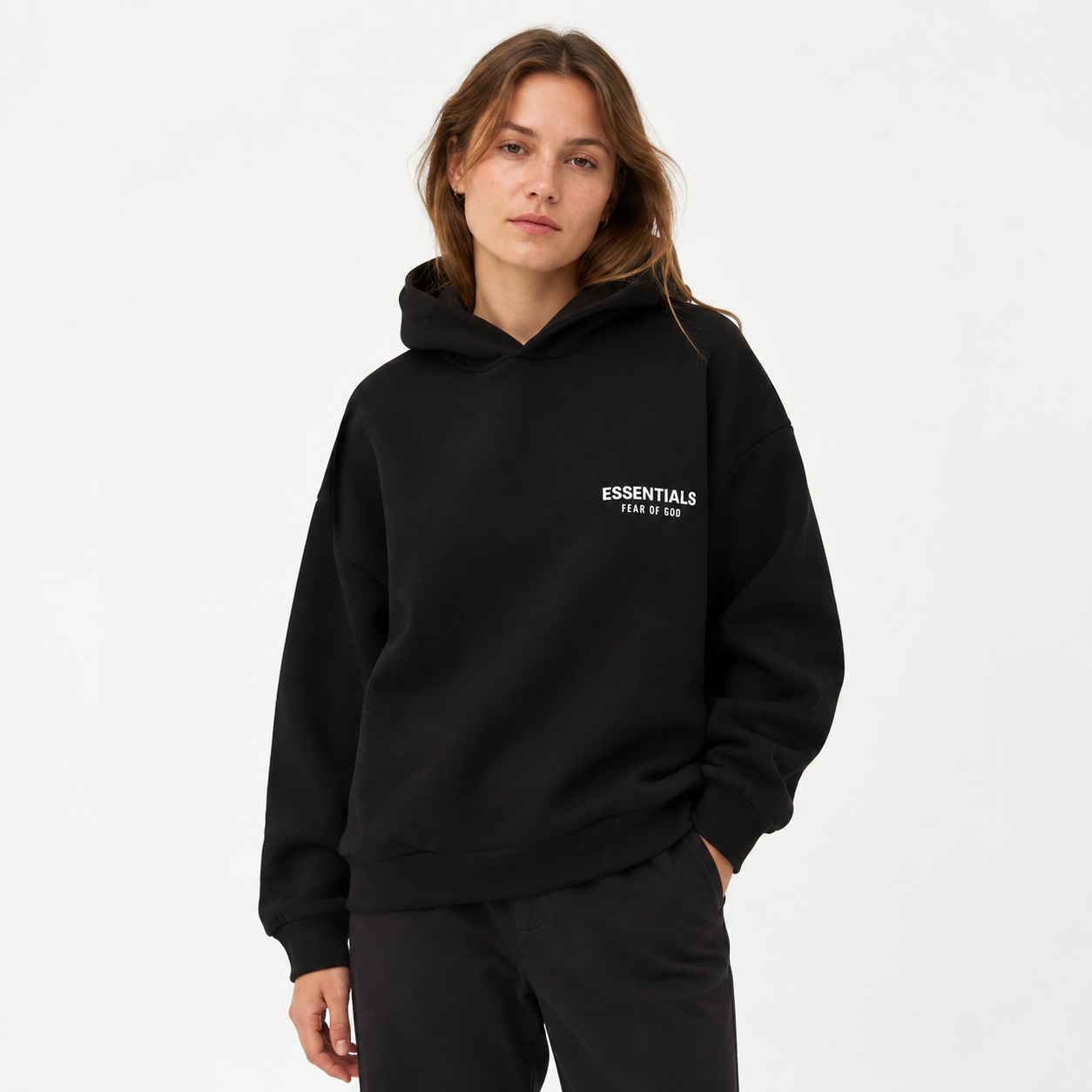 Fear of God Essentials Hoodie Black