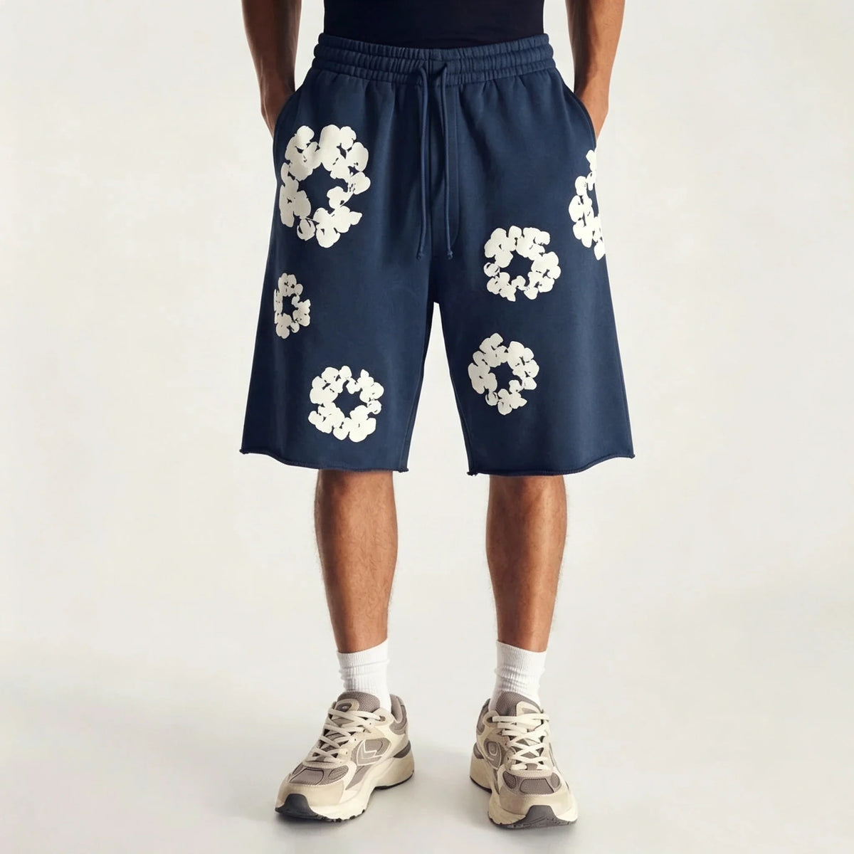 Denim Tears The Cotton Wreath Shorts Navy