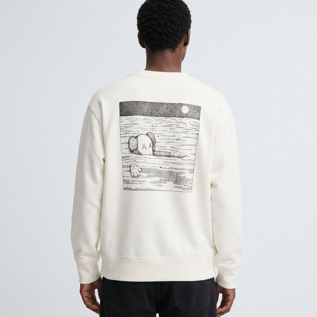 KAWS x Uniqlo Youth Longsleeve Sweatshirt Off White