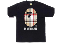 BAPE A Bathing Ape Check T-Shirt Black Beige