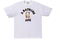 BAPE Check College T-Shirt White Beige