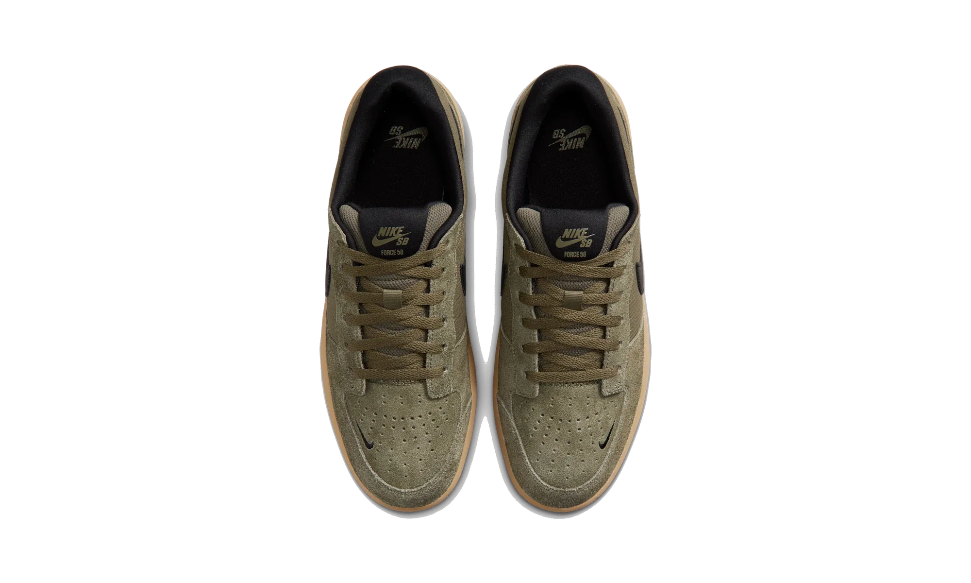 Nike SB Force 58 Skate Shoes Medium Olive/Medium Olive/Gum Light Brown/Black
