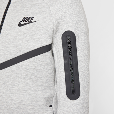Nike Sportswear Tech Fleece Older Kids' Full-Zip Hoodie Dark Grey Heather/Dark Grey Heather/Black/Black