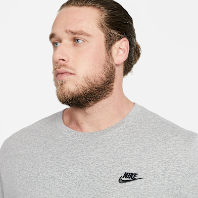 Nike Sportswear Club Men's T-Shirt Dark Grey Heather/Black