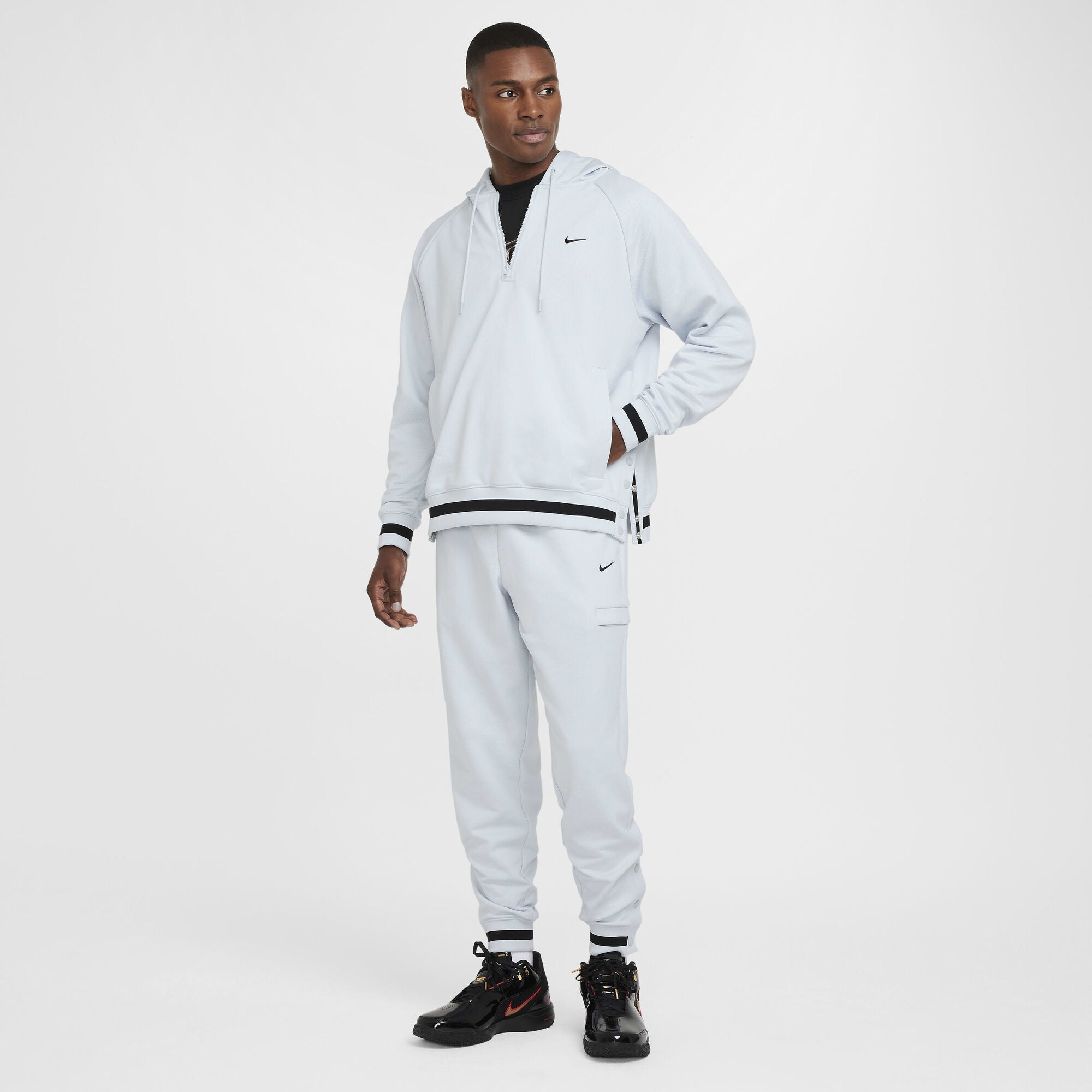 Nike DNA Therma-FIT 1/4-Zip Basketball Hoodie Pure Platinum/Black