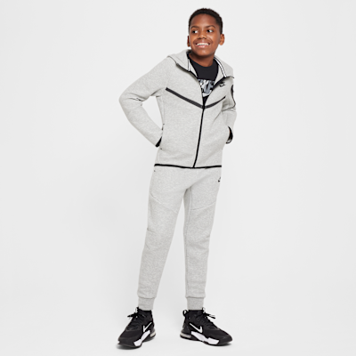 Nike Sportswear Tech Fleece Older Kids' Full-Zip Hoodie Dark Grey Heather/Dark Grey Heather/Black/Black