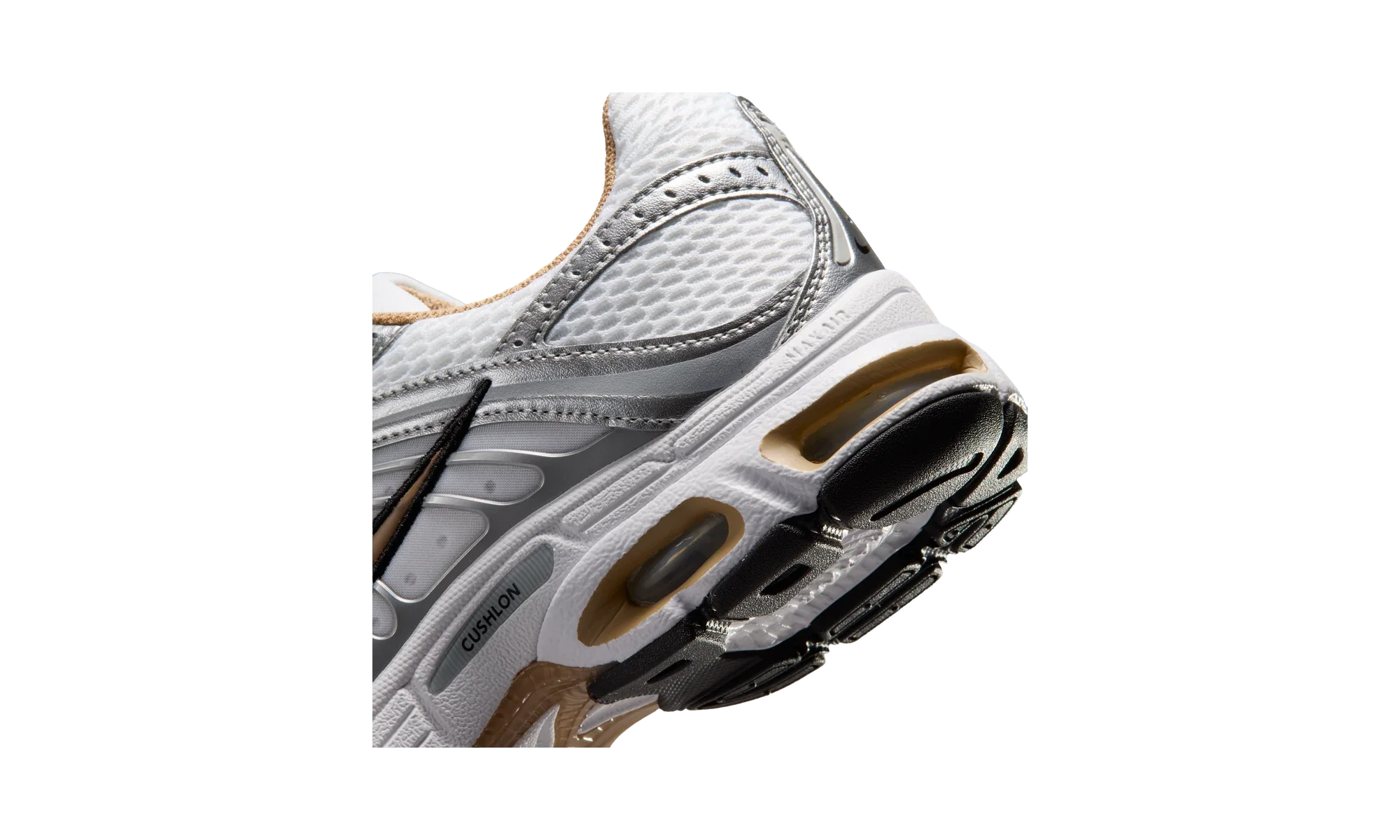 Nike Air Max Moto 2K shoes with reflective accents White/Metallic Silver/Black/British Khaki