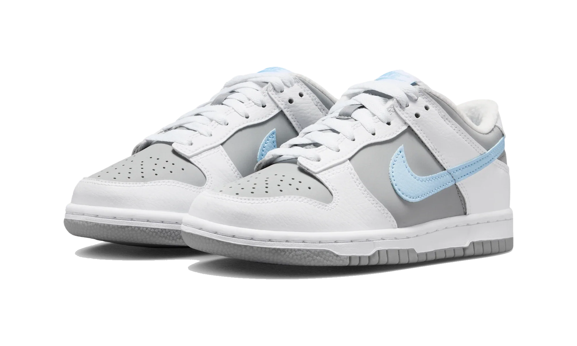 Nike Dunk Low (Boys') Shoes White/Light Smoke Grey/Celestine Blue