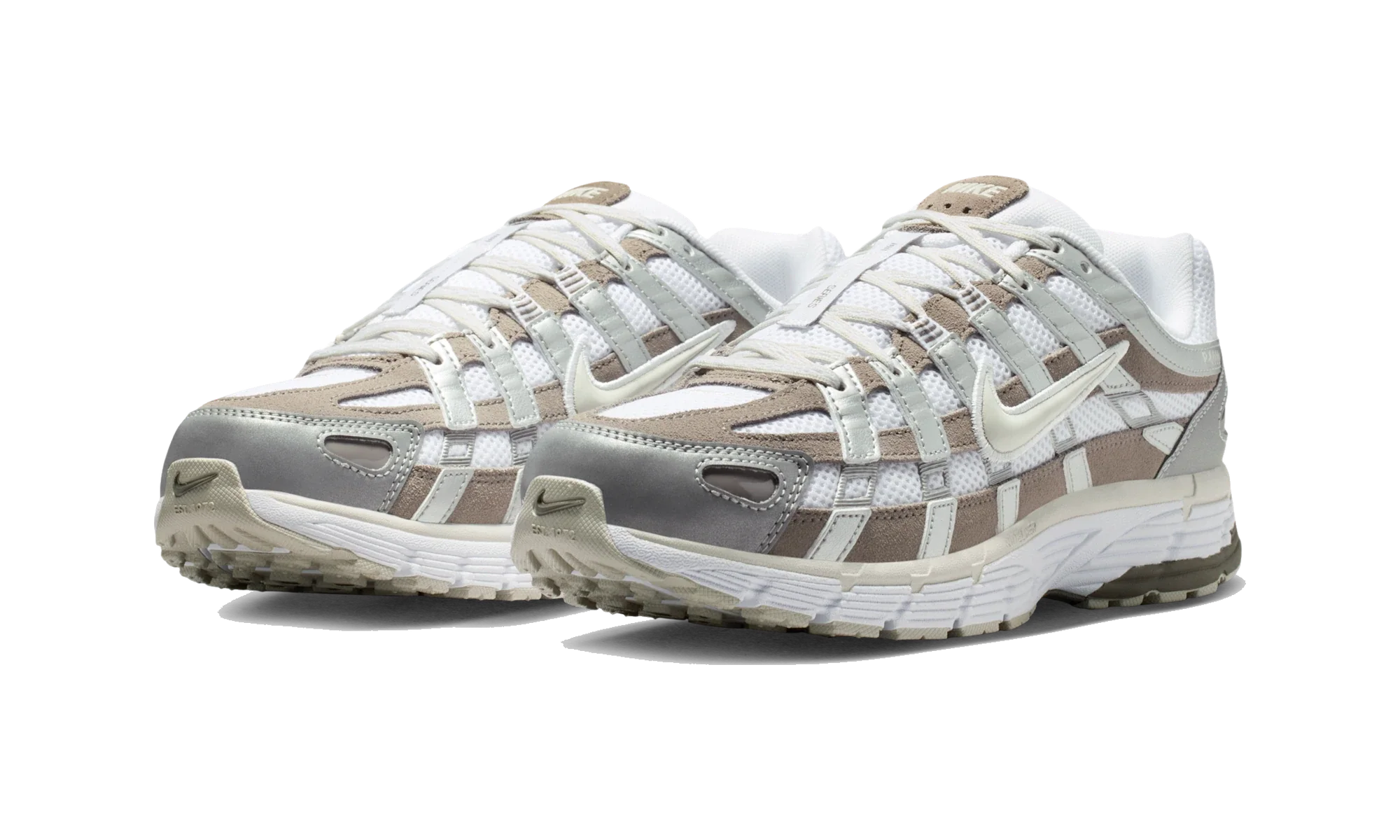 Nike P-6000 White/Metallic Silver/Cave Stone/Light Bone