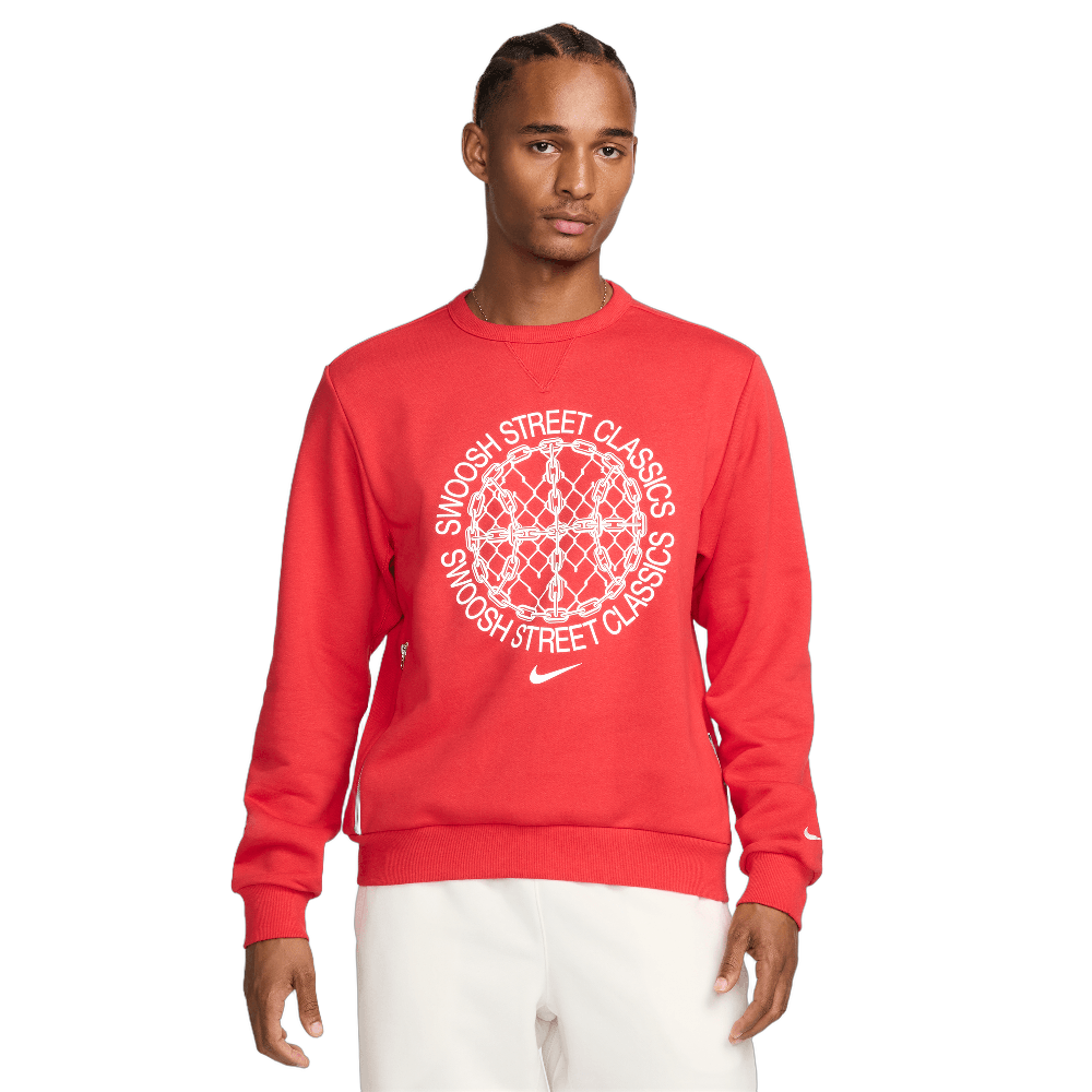 Nike Standard Issue Men's Dri-FIT Basketball Crew-Neck Sweatshirt University Red/Heather/Pale Ivory