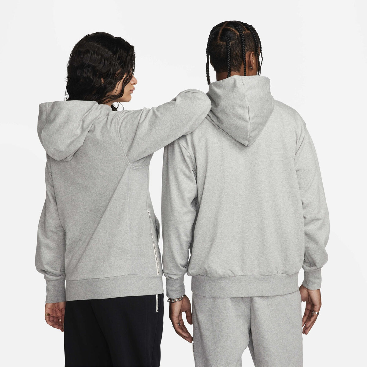 Nike Standard Issue Dri-FIT Full-Zip Basketball Hoodie Dark Grey Heather/Pale Ivory