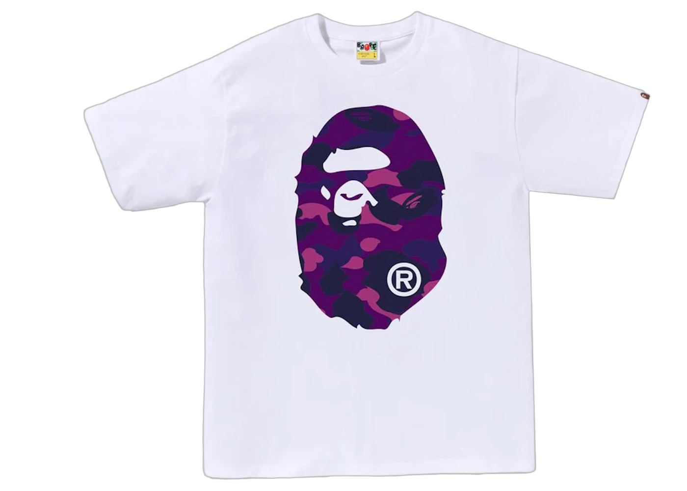 BAPE Color Camo Big Ape Head Tee White/Purple