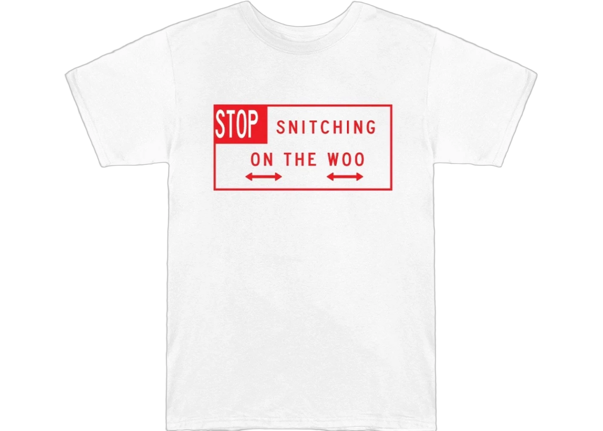 Pop Smoke x Vlone Stop Snitching T-Shirt White/Red