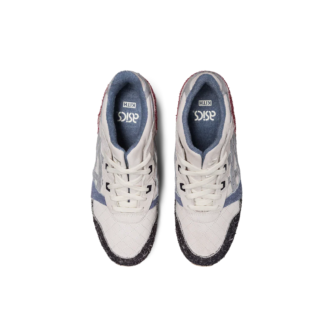 ASICS Gel-Lyte III Remastered Kith Seoul, Off-White/Black/Chambray/Red (1201A847-100)