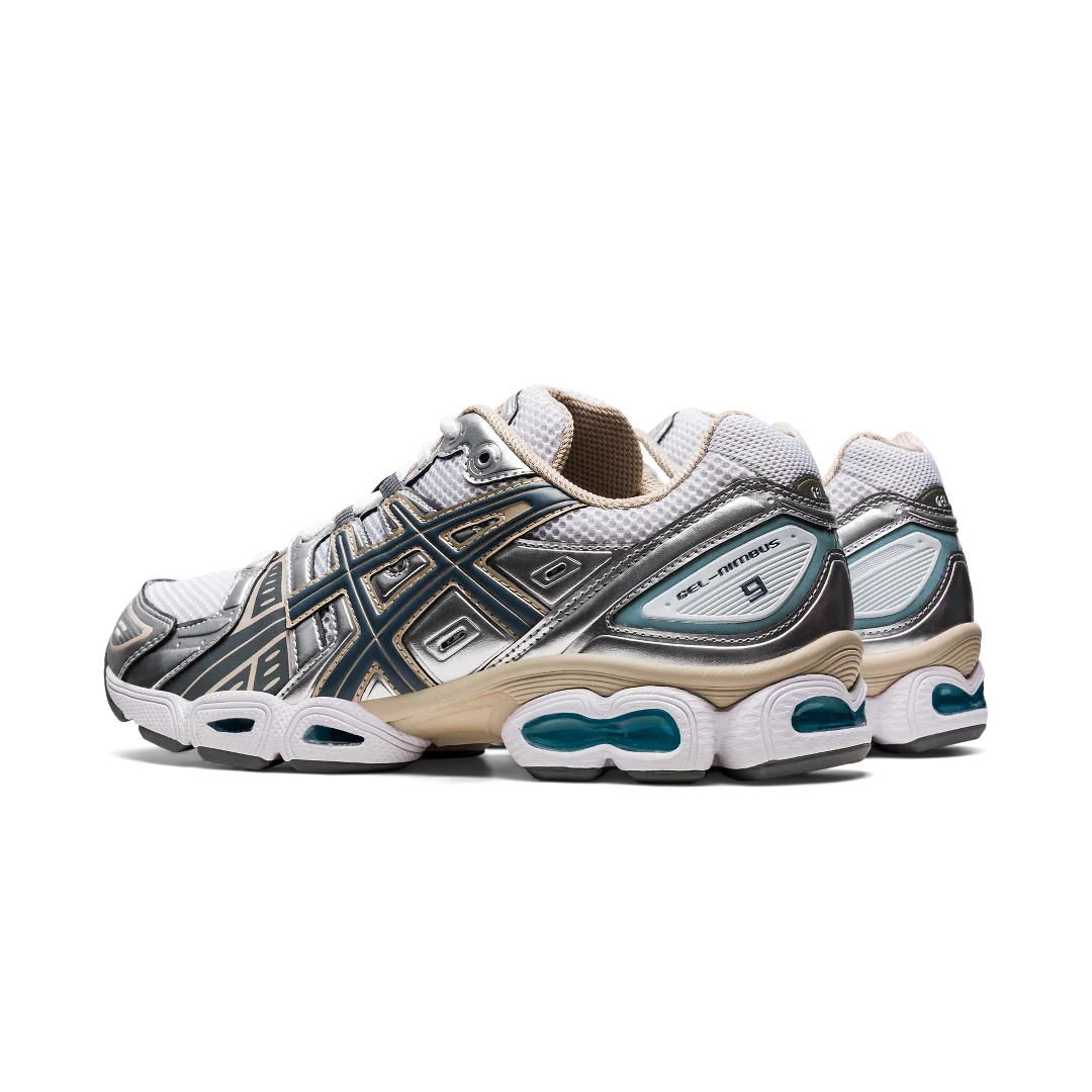ASICS Gel-Nimbus 9 White Steel Grey, White/Steel Grey (1201A424-102)