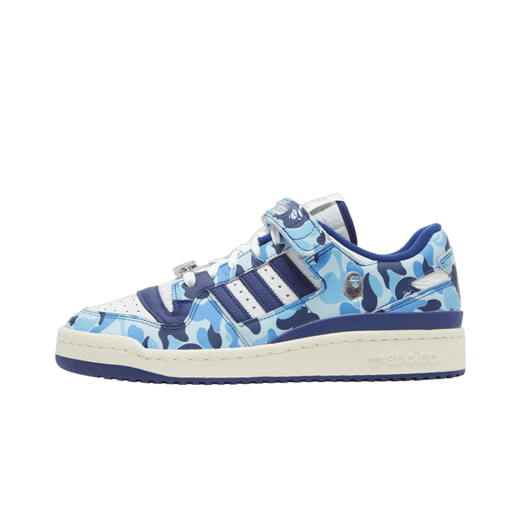 Adidas Forum 84 Low Bape 30th Anniversary Blue Camo, Cloud White/Core White/Metallic Silver (ID4772)