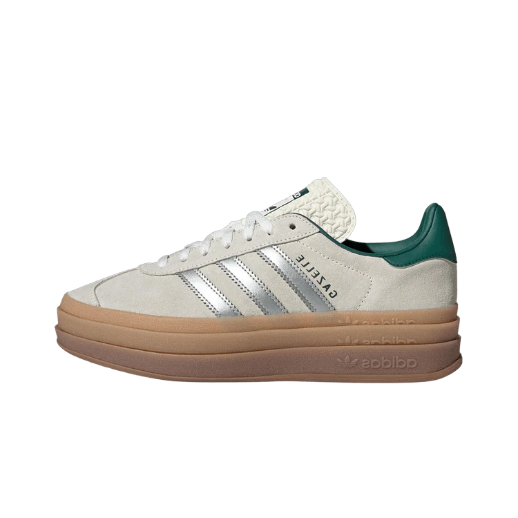Adidas Gazelle Bold Off White Collegiate Green, Off White/Silver Metallic/Collegiate Green (JI0328)