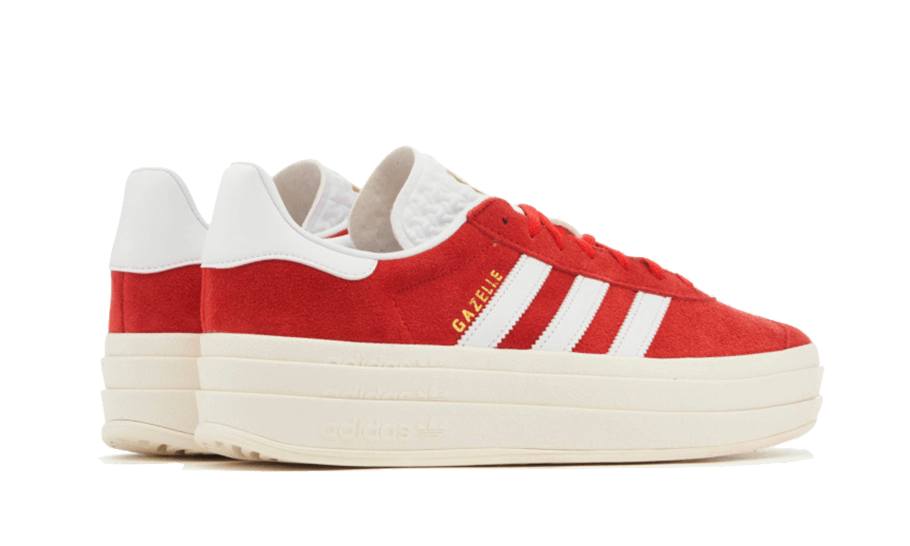 Adidas Gazelle Bold Red Cloud White, Red/Cloud White/Gold Metallic (ID6990)